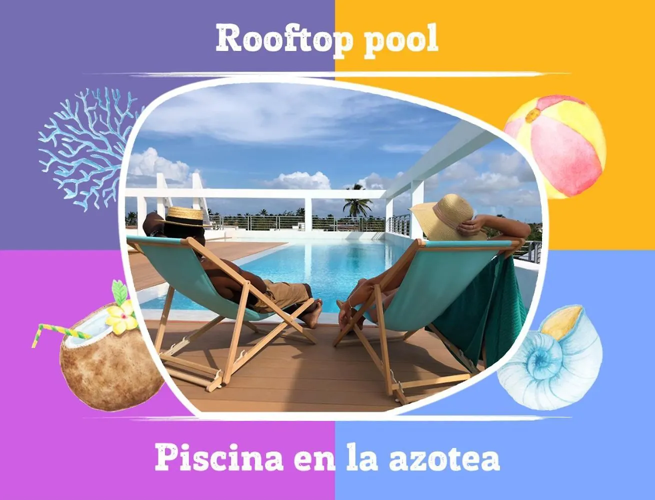 *****  Rooftop Pool Ducassi Tropicana Studio Suites Deluxe Hotel Beach Club & Spa 푼타 카나 도미니카 공화국